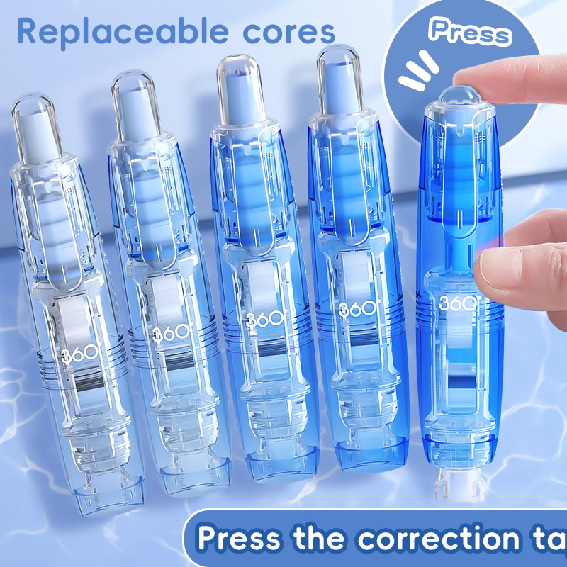 Correction Tape Roller - 5 fitas corretivas de grande capacidade,
